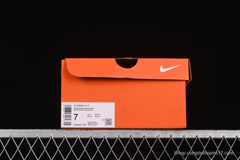 Nike Zoom Fly 6 Lightweight Responsive Running Shoes with Flyknit and Carbon Fiber Plate - FN8455-104