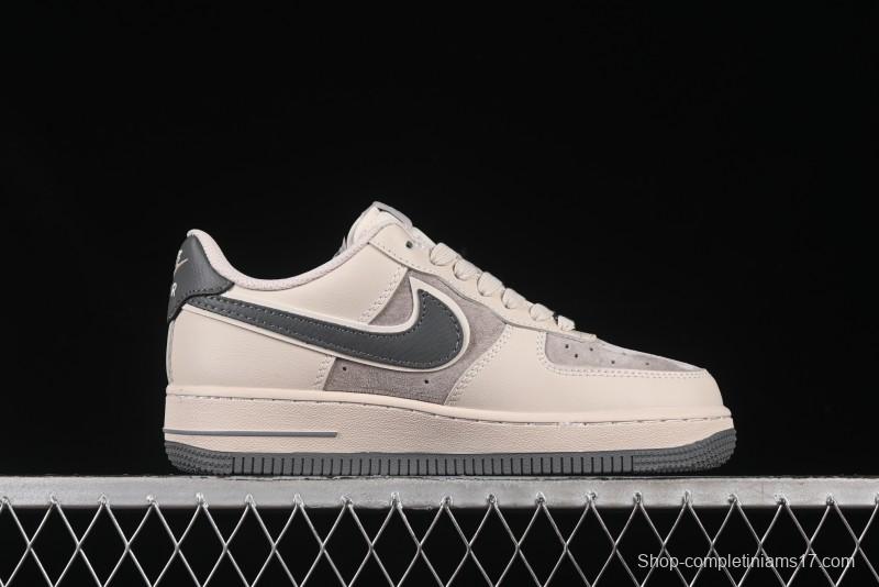 Nike Air Force 1 '07 Low Stussy Collaboration Pig Grey Swoosh Grey Sole Casual Sneakers - XX3168-126