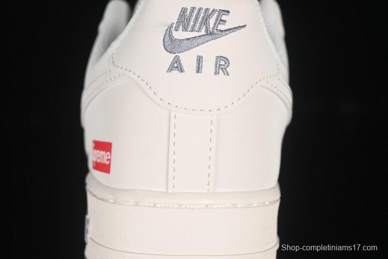 Nike Air Force 1 '07 Low Supreme Collaboration Dual-Tone Grey Print Casual Sneakers - HH7518-077