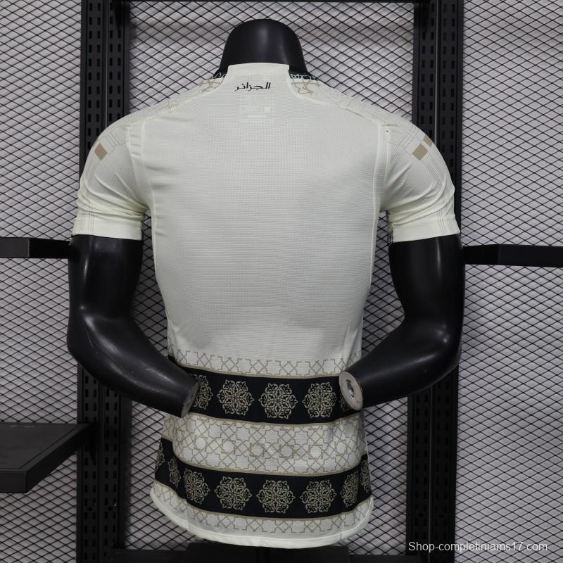 Player Version 2025 Algeria White with Islamic Geometric Pattern Jersey