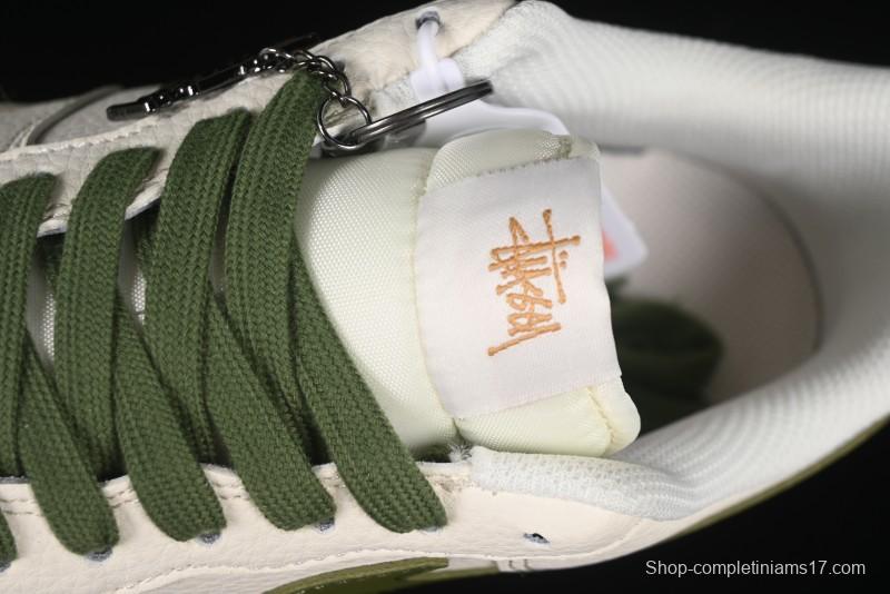Nike Air Force 1 '07 Low Stussy Collaboration Green Swoosh Gold Embroidery Casual Sneakers - XX3168-151