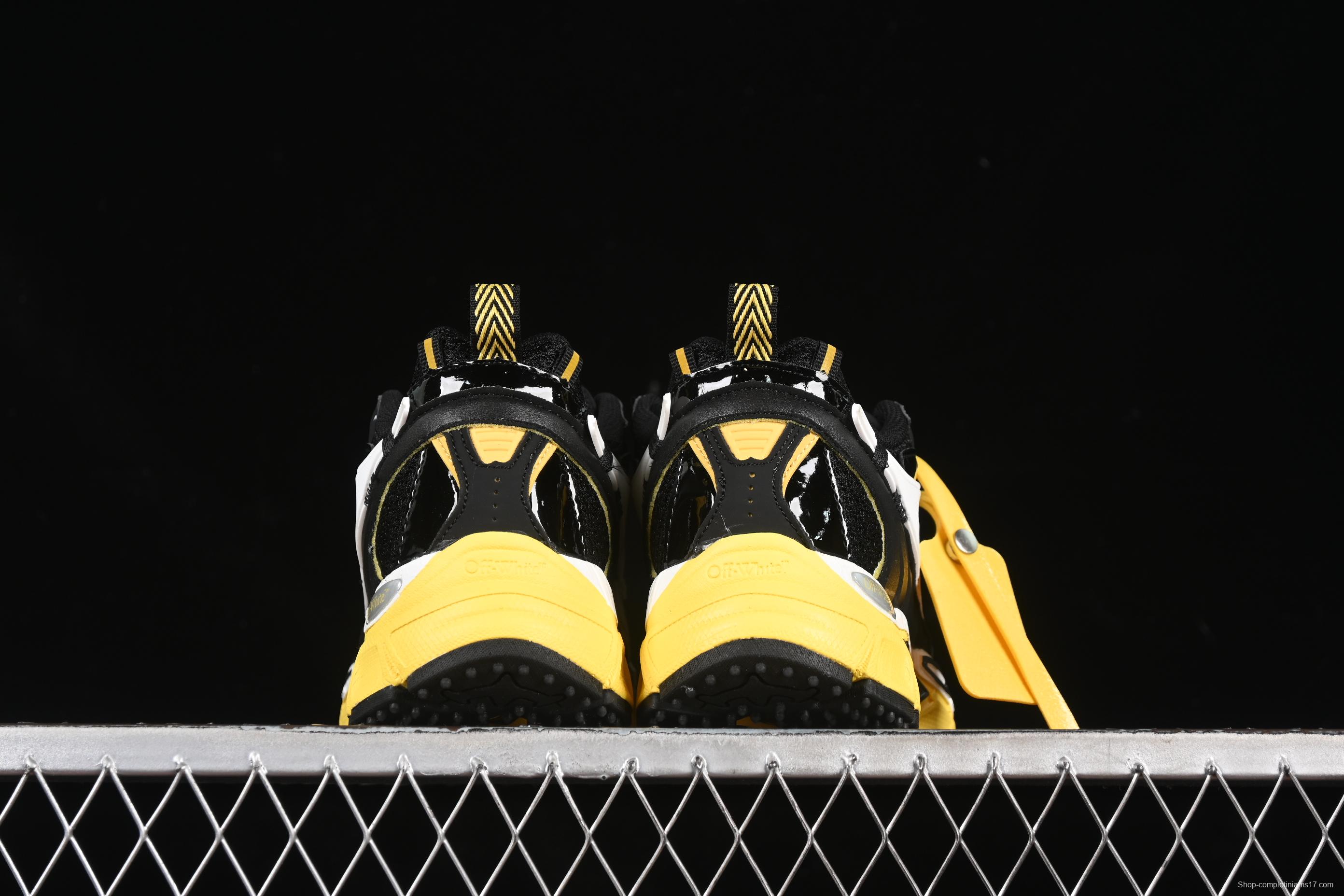 Off-White Be Right Low-Top Lifestyle Sneakers in Black & Yellow - C.D4