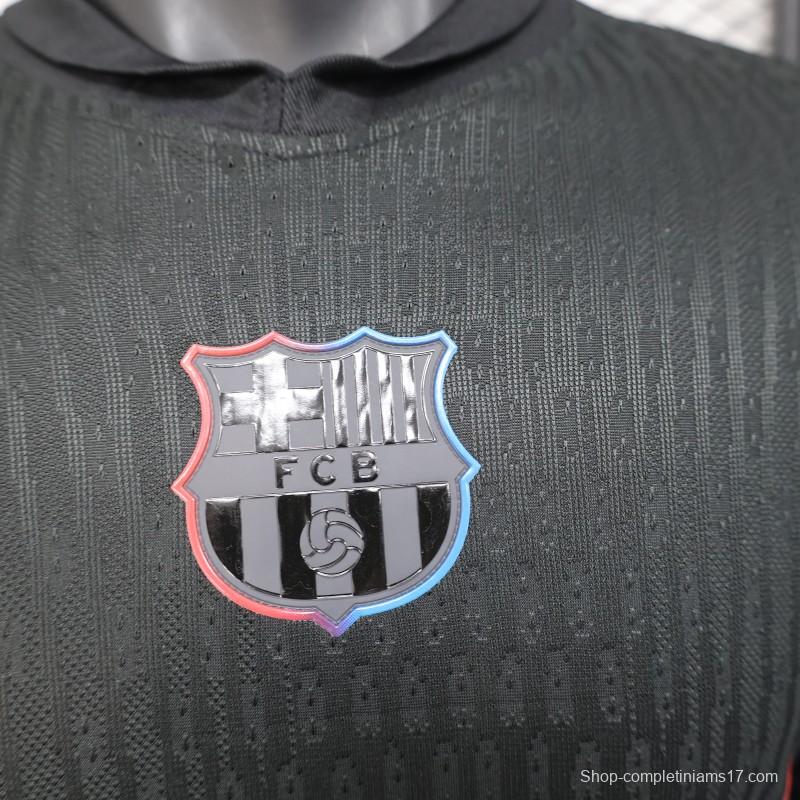 Player Version 24/25 Barcelona x Travis Scott Away Black Jersey With Red Sponsor