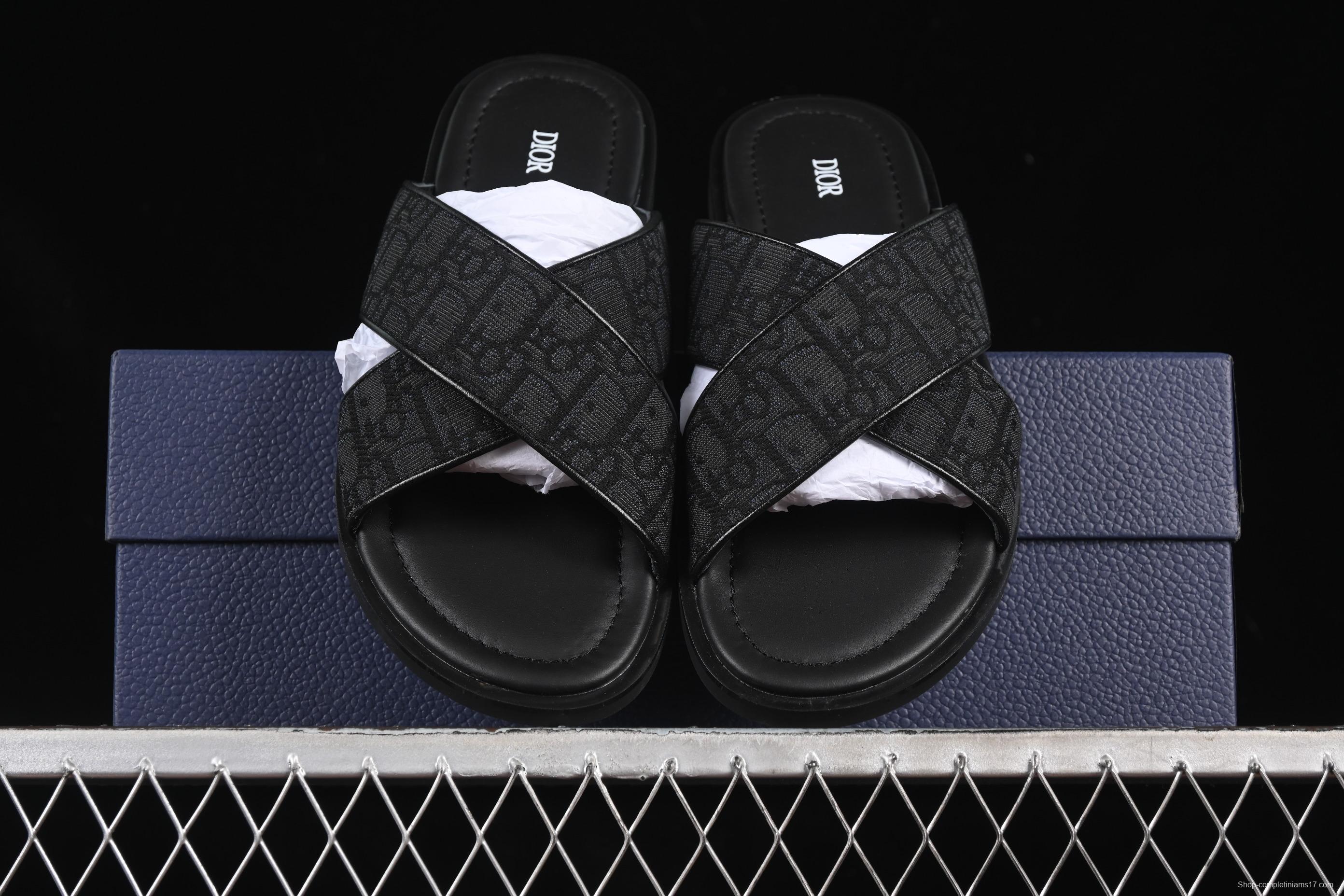 Dior Alias Oblique Summer Men's Lace-Up Casual Sandals with Cross-Strap Design - 3SA126ZSA