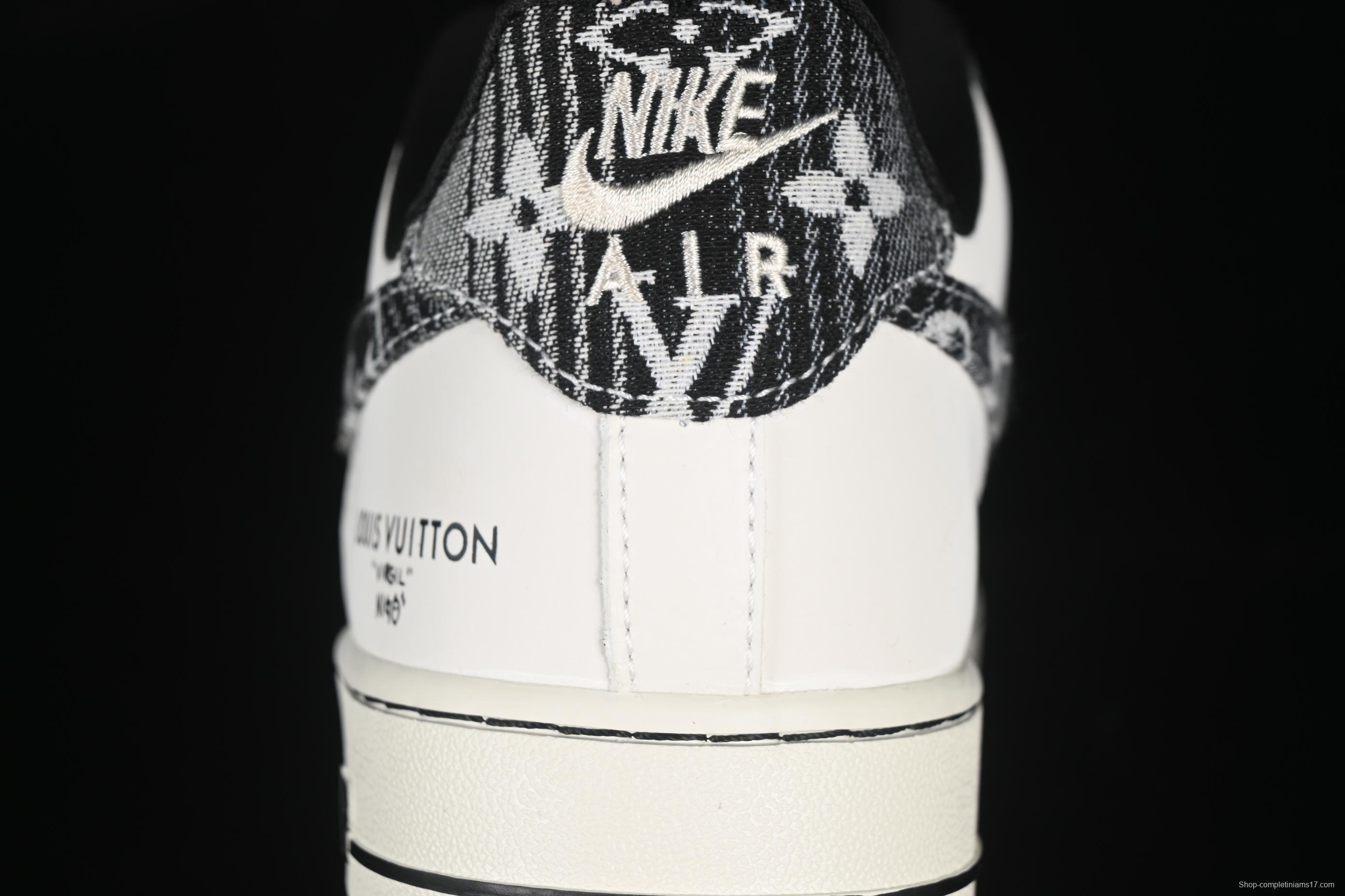 Nike Air Force 1 '07 Low LV Collaboration Grey Black Denim Casual Sneakers - SC9207-539