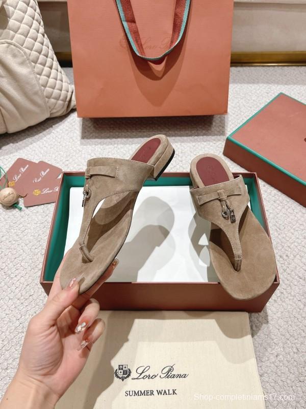 2025 LP Beige Suede Slippers LY00250