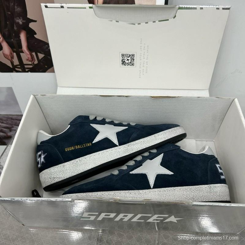 2024 Unisex GGDB Navy White Suede Leather Low-Top Sneakers MJ00260