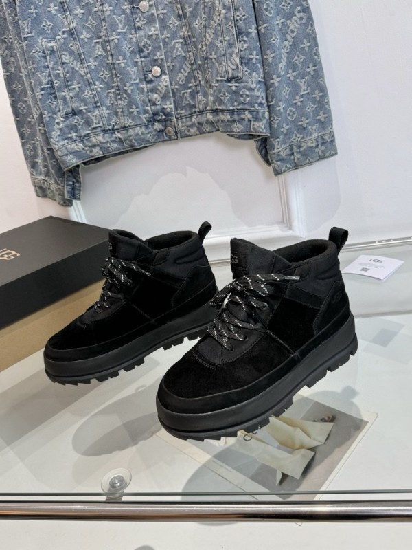 2024 Unisex UGG black suede platform boots