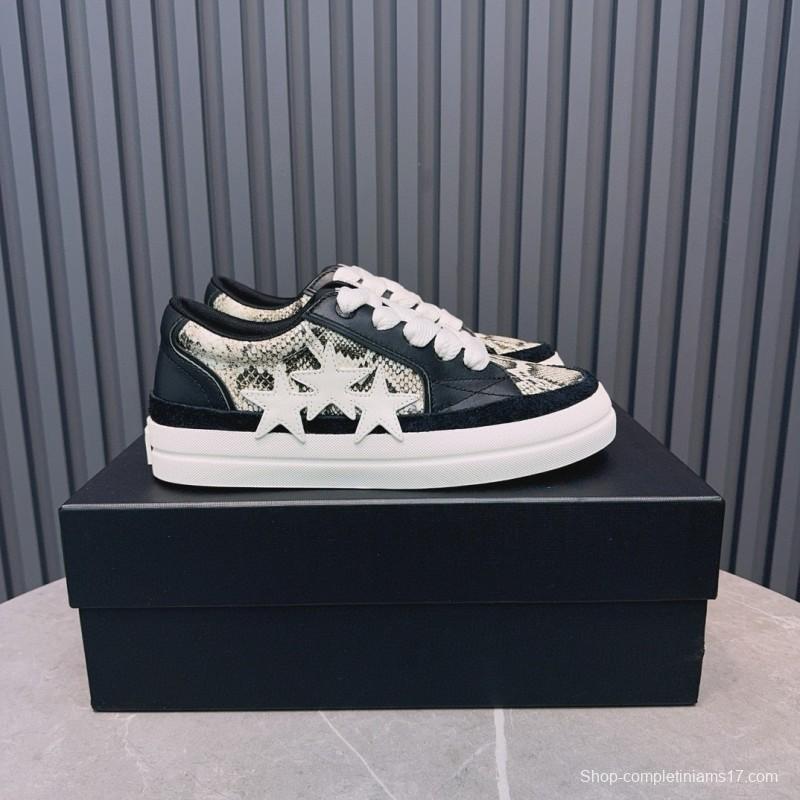 2024 Unisex Amiri Black White Leather Sneaker MJ00300