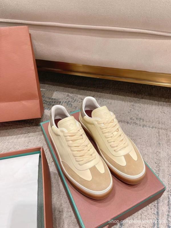 2025 Unisex Le Parmentier Cream Beige Suede Leather Sneakers LY00320(F)/LY00330(M)