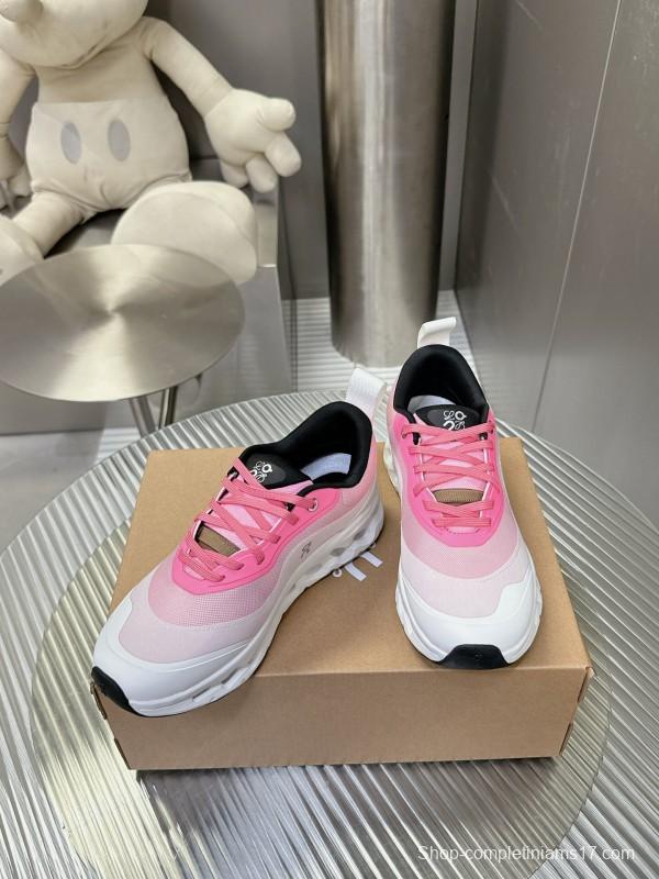 2025 Women Loewe Pink White Mesh Leather Sneakers