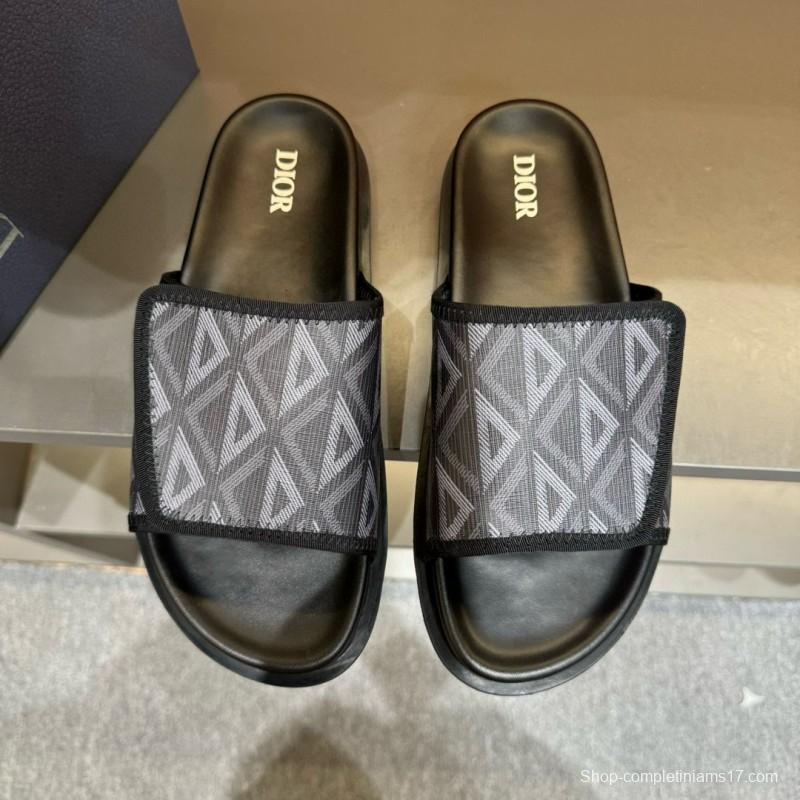 2024 Dior Black Mesh Slippers MJ00180