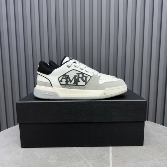 2025 Unisex Amiri White Black Suede Leather Sneakers MJ00360
