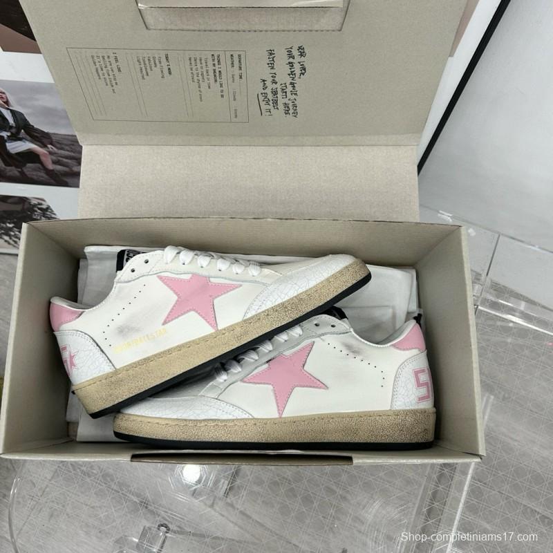 2024 Women GGDB White Pink Leather Sneakers MJ00260
