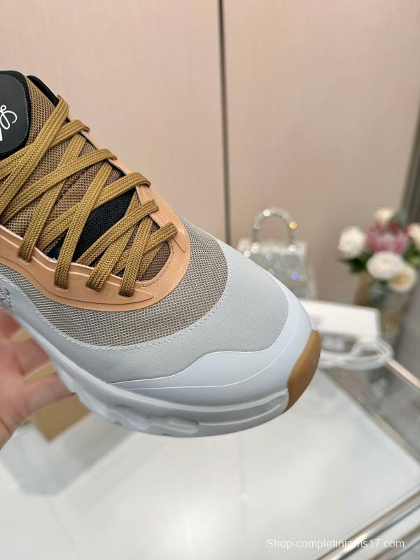 2025 Women Loewe Beige White Mesh Sneakers