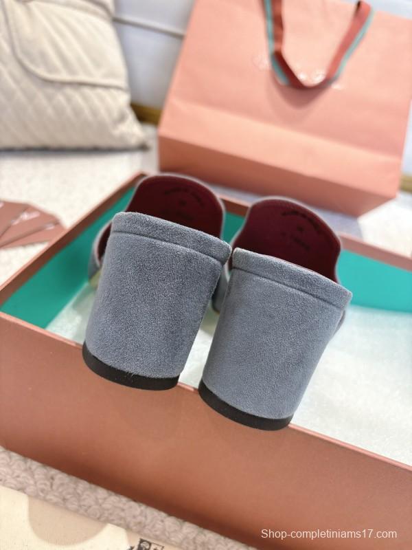 2025 Women LP Blue Suede Sandals