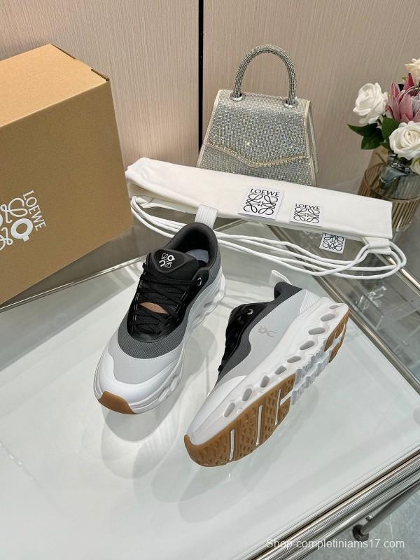 2025 Women Loewe Black White Mesh Sneakers