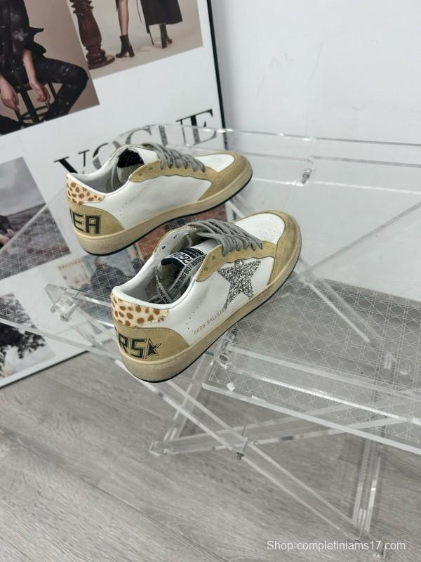 2024 Unisex GGDB White Beige Glitter Suede Leather Low Top Sneakers MJ00260