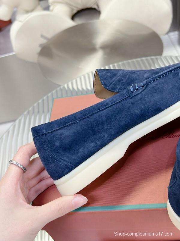 2024 Unisex Le Parmentier Blue Suede Loafers MJ00270