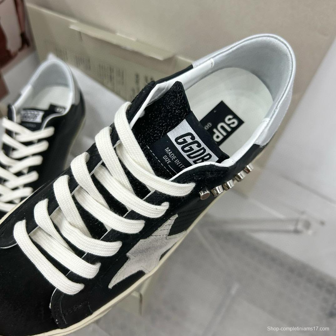 2025 Women GGDB Black White Leather Suede Star Sneakers