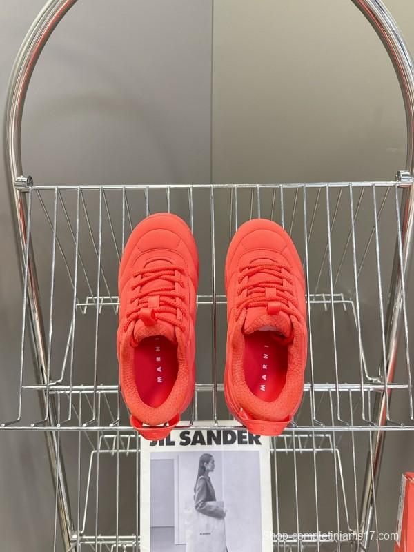 2025 Women Marni Red Fabric Sneakers