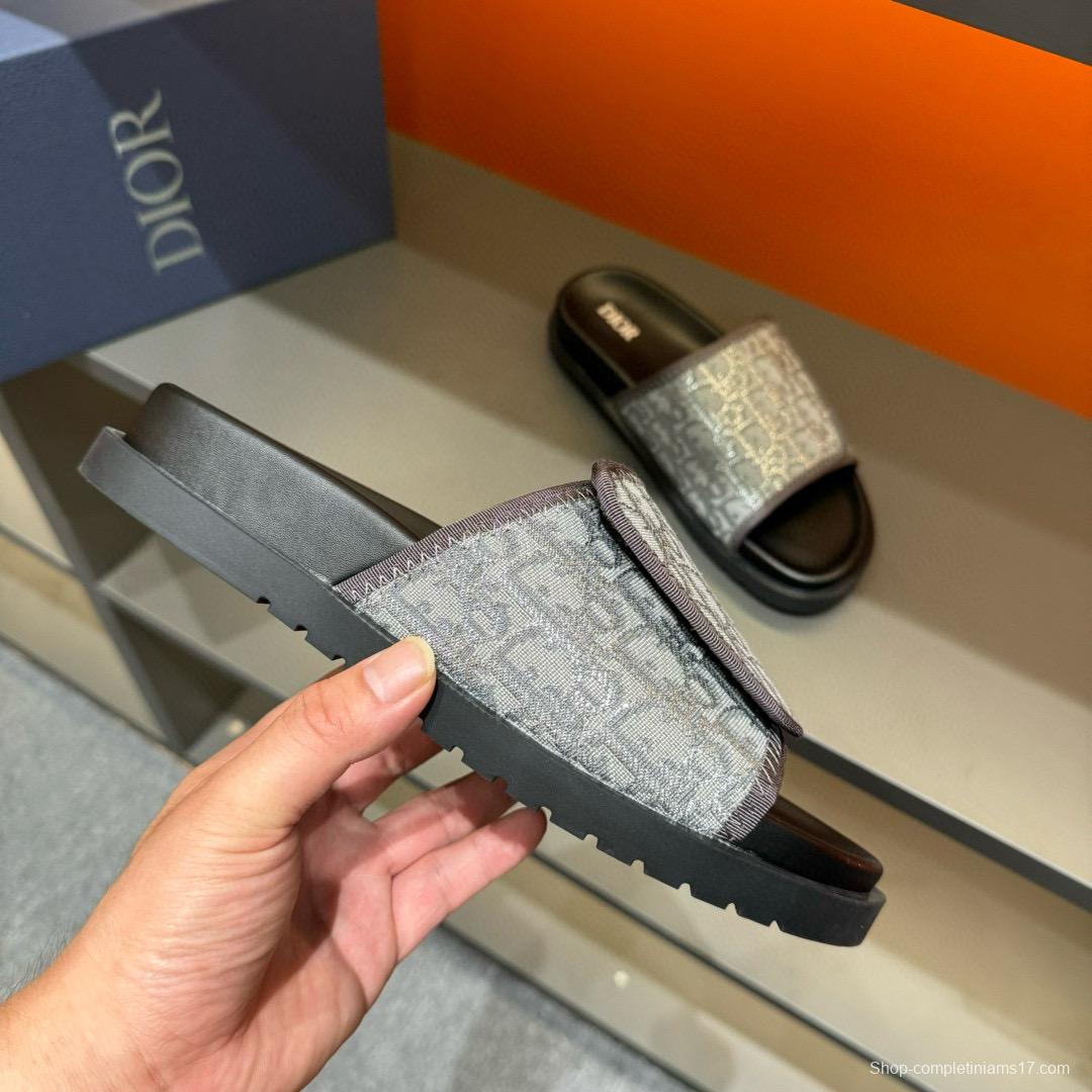 2024 Slippers Dior gray fabric Slippers MJ00180