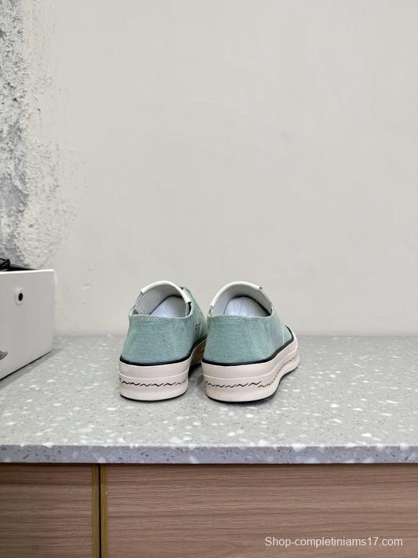 2025 Women VISVIM Green Canvas Sneakers