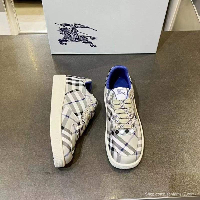 2024 Unisex Burberry Beige Black White Calf Leather Casual Shoes MJ00330