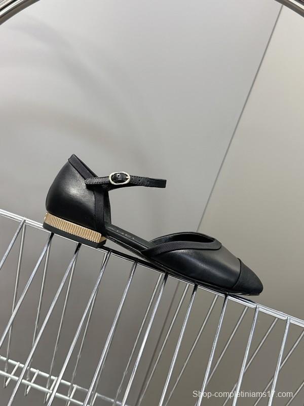 2025 Women Chanel Black Lambskin Sandals KFY00270