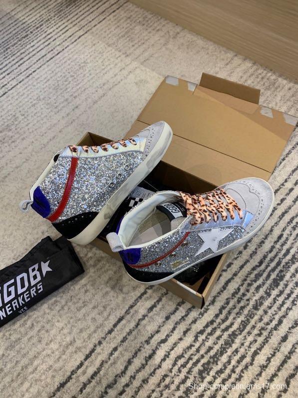 2024 Unisex GGDB Silver White Red Blue Leather Suede Sneakers MJ00300