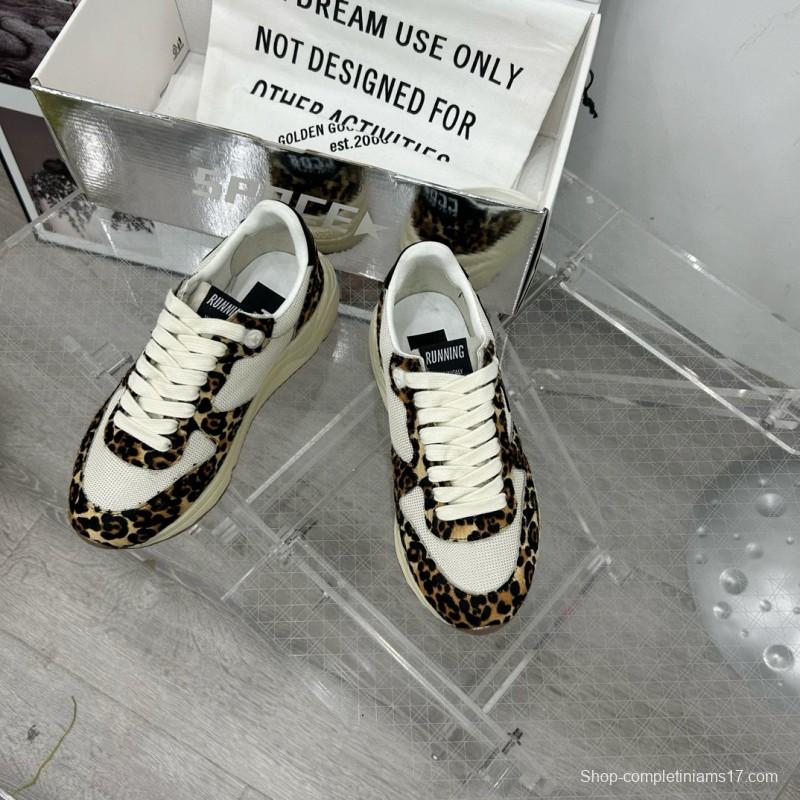 2024 Unisex GGDB White Black Leopard Mesh Leather Sneakers