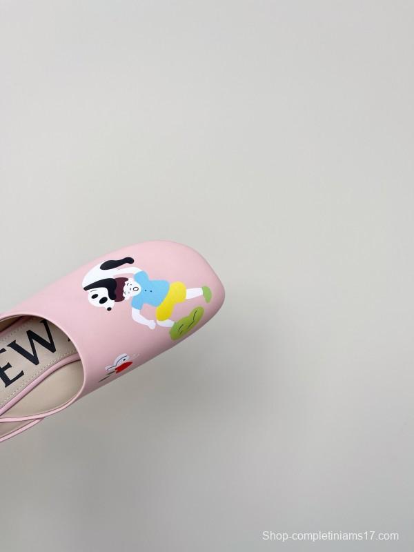 2025 Women Loewe Pink Leather Slippers LY00270