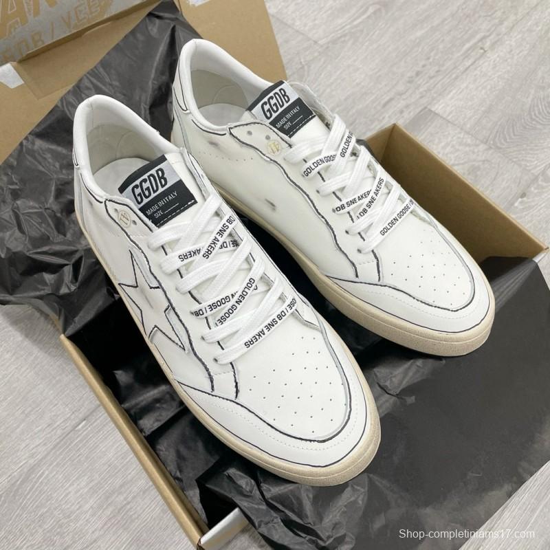 2024 Unisex GGDB White Black Leather Sneakers