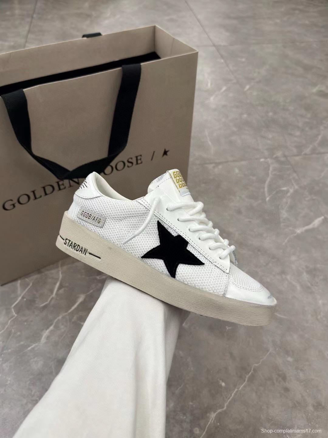 2024 Unisex GGDB White Black Leather Mesh Low Top Sneakers MJ00260