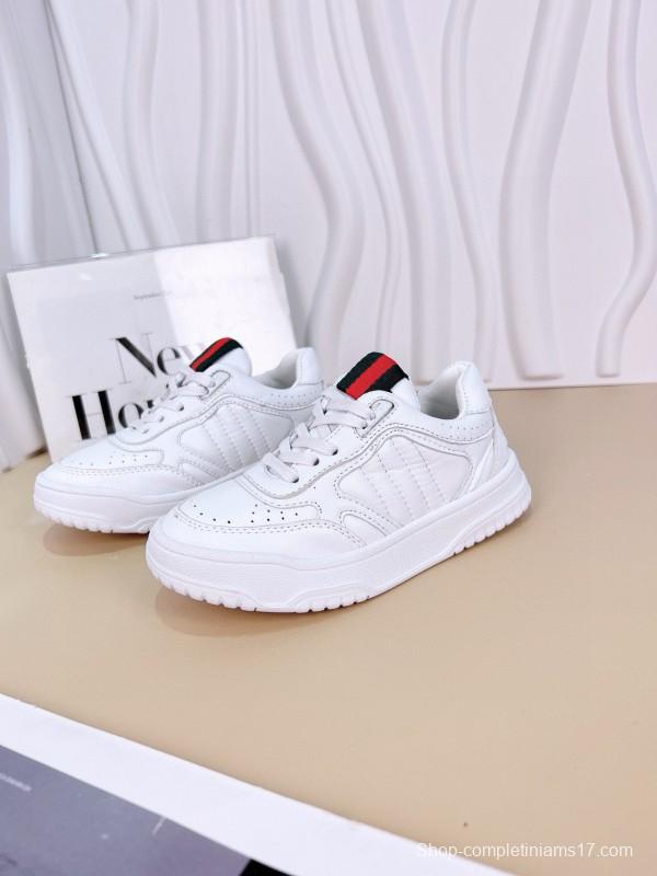 2024 Kids Gucci White Leather Sneakers