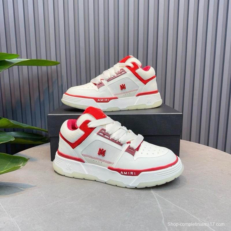 2024 Unisex Amiri White Red Leather Sneakers MJ00360