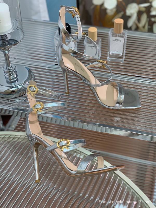 2025 Women Gianvito Rossi Silver Leather Sandals