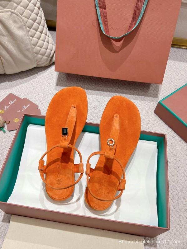 2025 LP Orange Suede Slippers