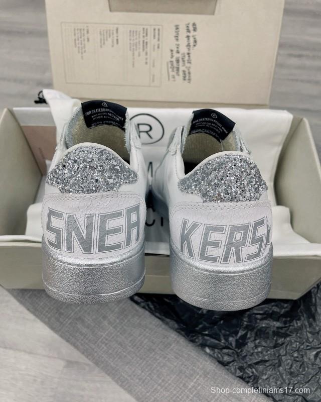 2024 Unisex GGDB White Silver Leather Sneakers MJ00260