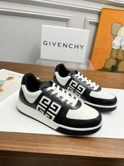 2024 Unisex Givenchy Black White Leather Sneakers