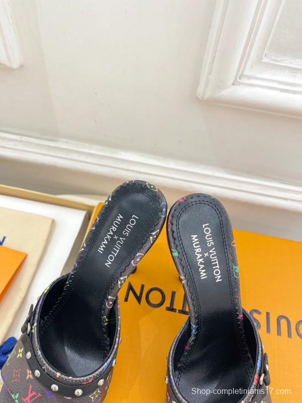 2025 Women Louis Vuitton Multicolor Leather Slippers KFY00290