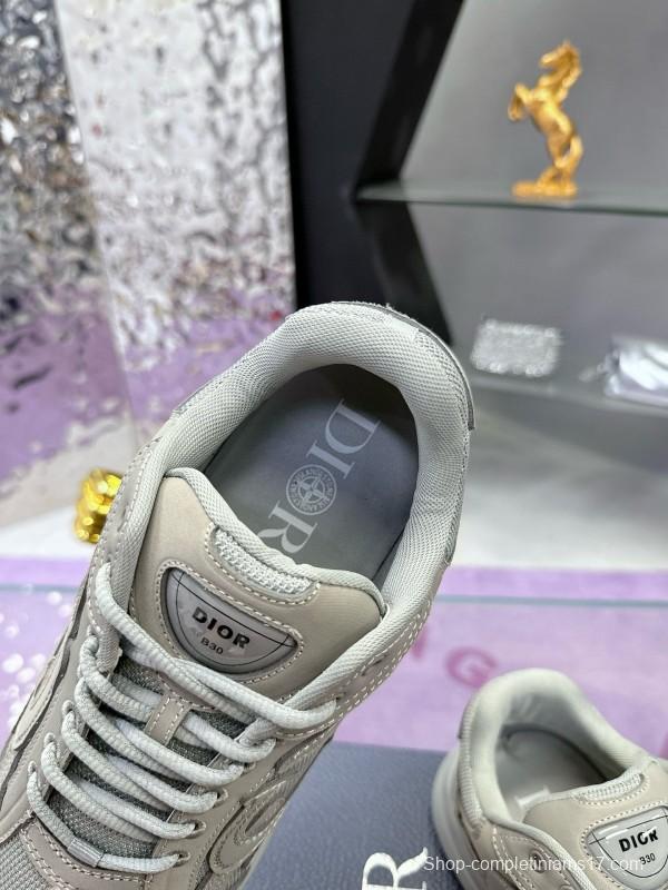 2024 Unisex Dior Stone Island B30 Beige White Mesh Sneakers MJ00330