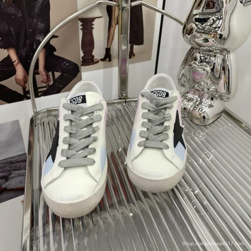 2025 Unisex GGDB White Pink Blue Leather Suede Sneakers