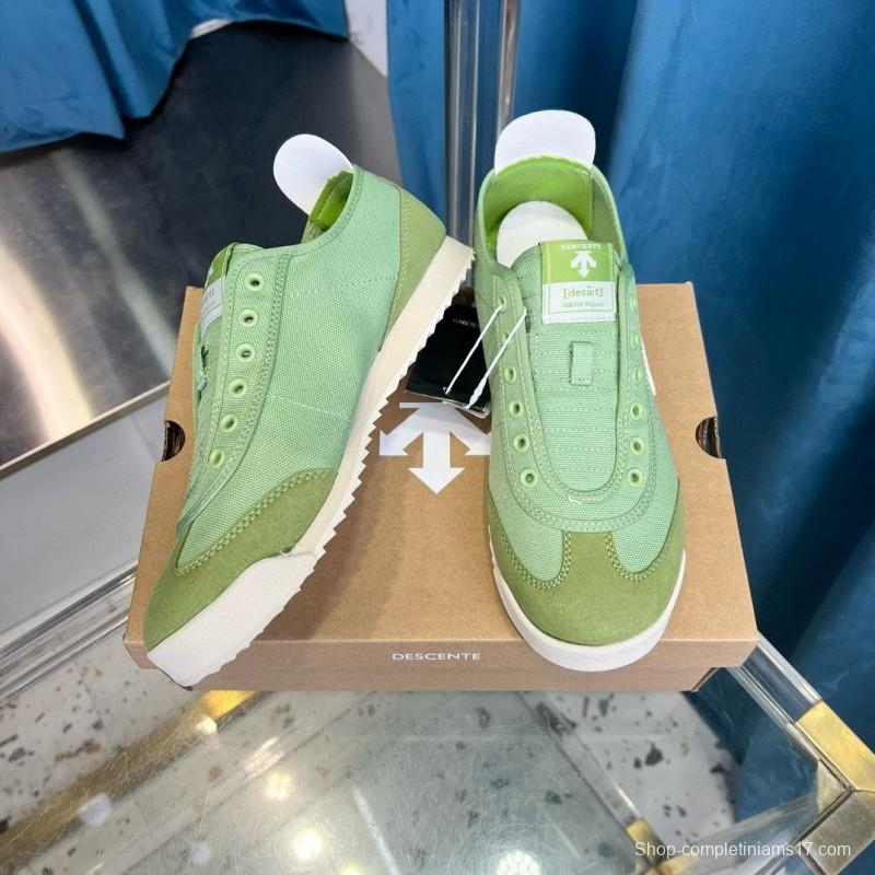 2024 Unisex DESCENTE  green canvas sneakers MJ00280