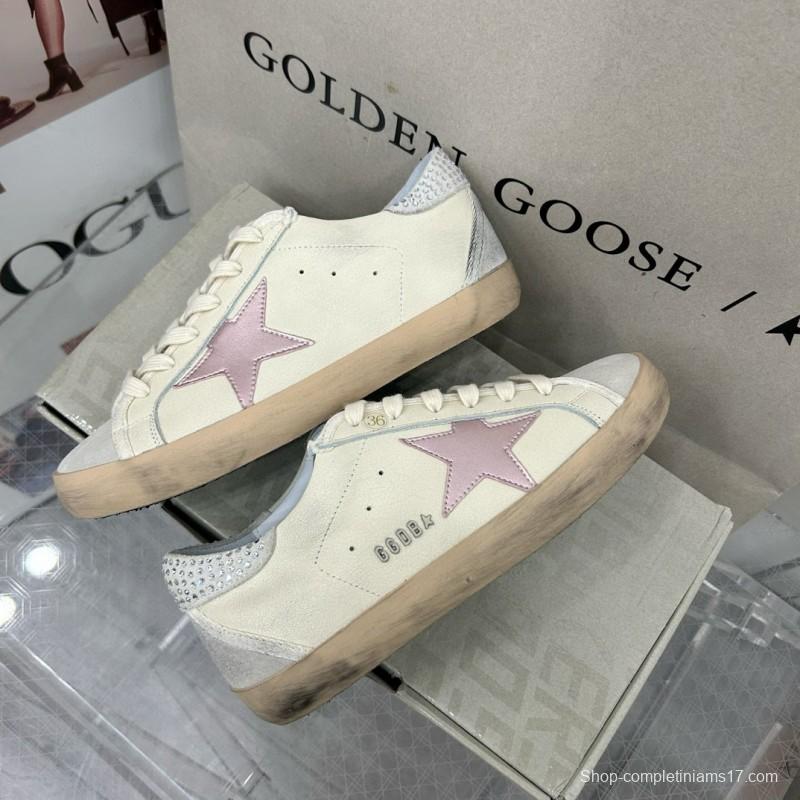 2025 Women GGDB White Beige Leather Sneakers MJ00260