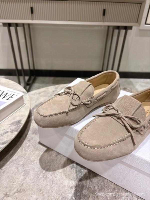 2025 Women Dior Beige Suede Loafers