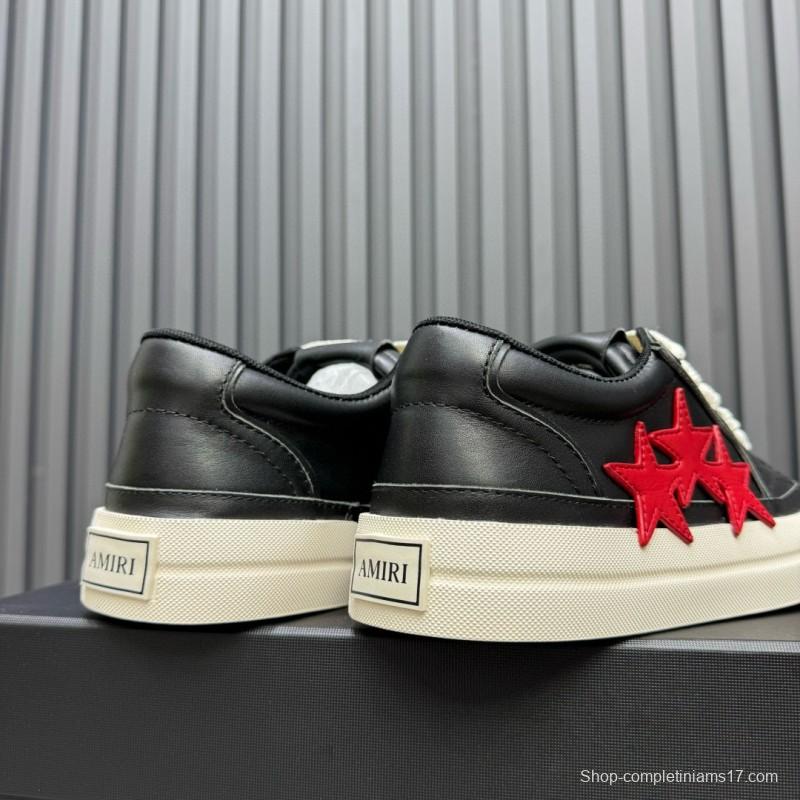 2024 Unisex Amiri Black Red Leather Sneakers MJ00300