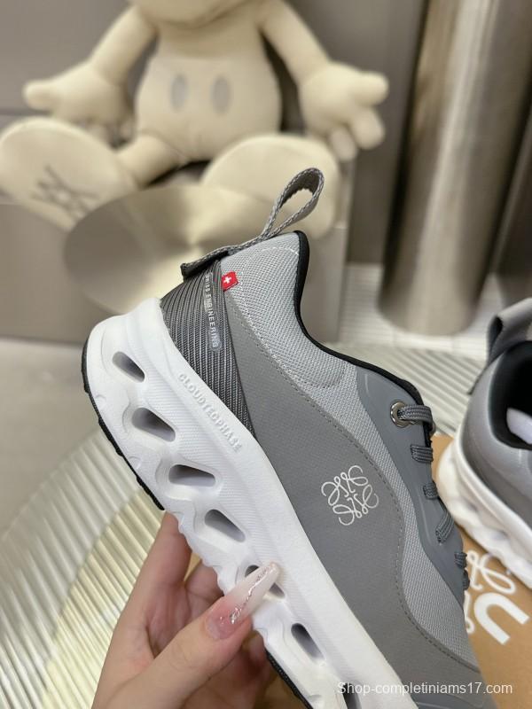 2025 Women Loewe Grey Mesh Leather Sneakers CloudTec Phase