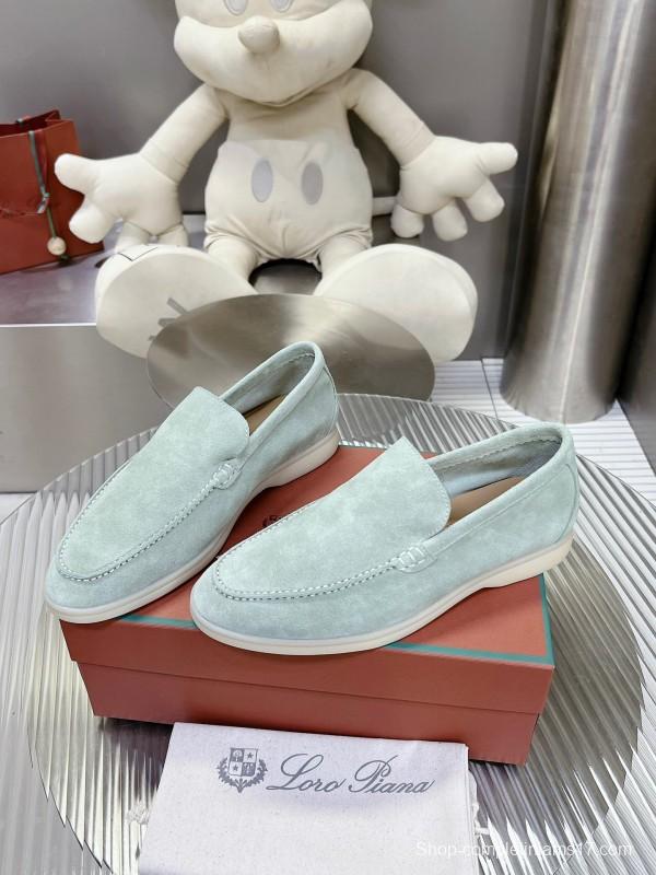 2025 Men LP Light Green Suede Loafers