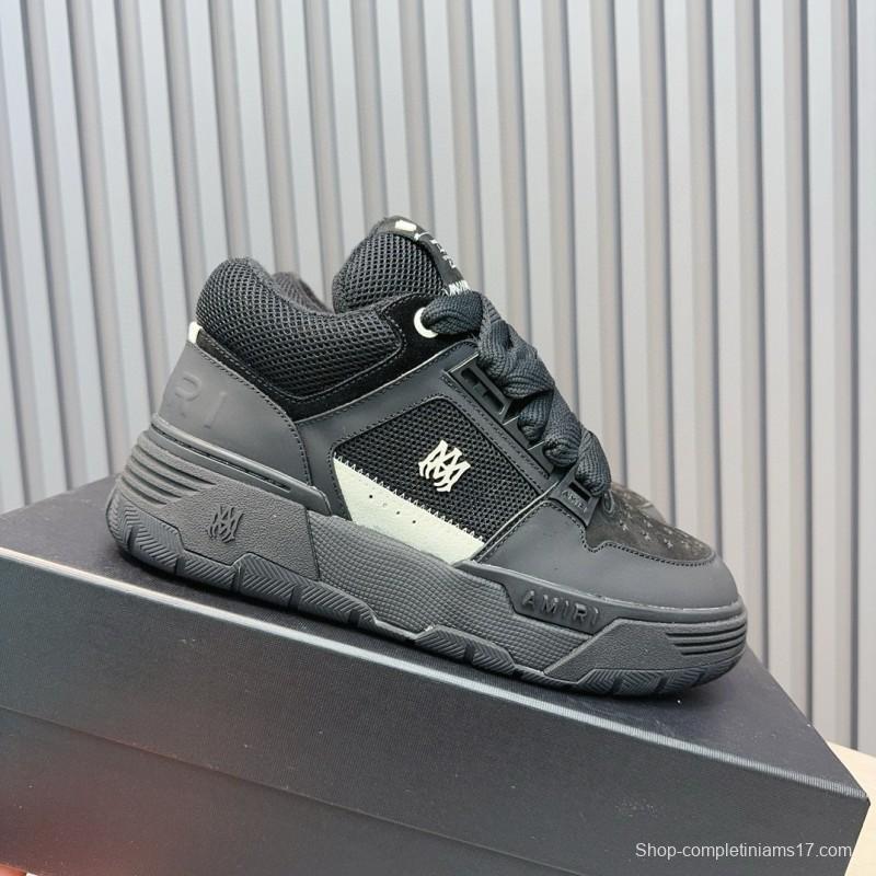 2024 Men Amiri Black Mesh Leather Sneakers MJ00360